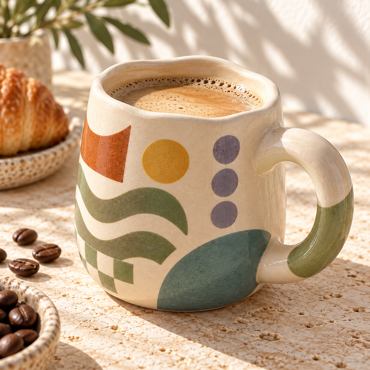 Pasjig® Earthen Geo Vintage Geometric Coffee Mug
