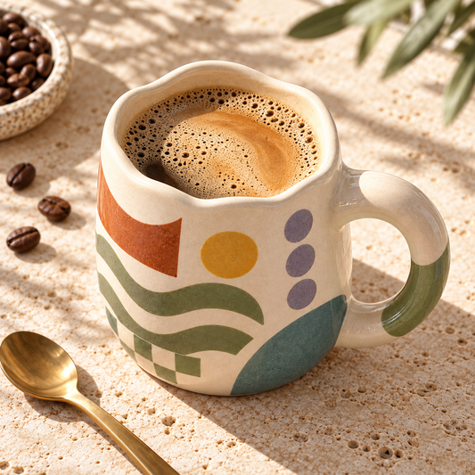 Pasjig® Earthen Geo Vintage Geometric Coffee Mug
