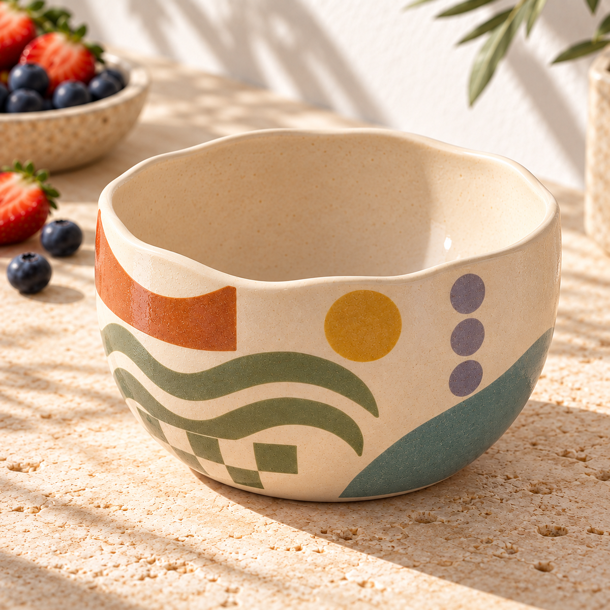 Pasjig® Earthen Geo Breakfast Cereal Bowl