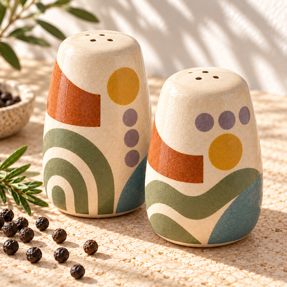 Pasjig® Earthen Geo Salt & Pepper Shaker Set