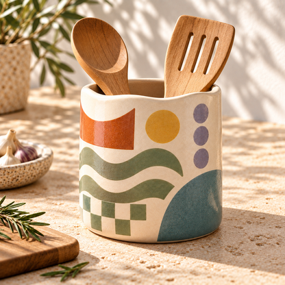 Pasjig® Earthen Geo Kitchen Utensil Holder